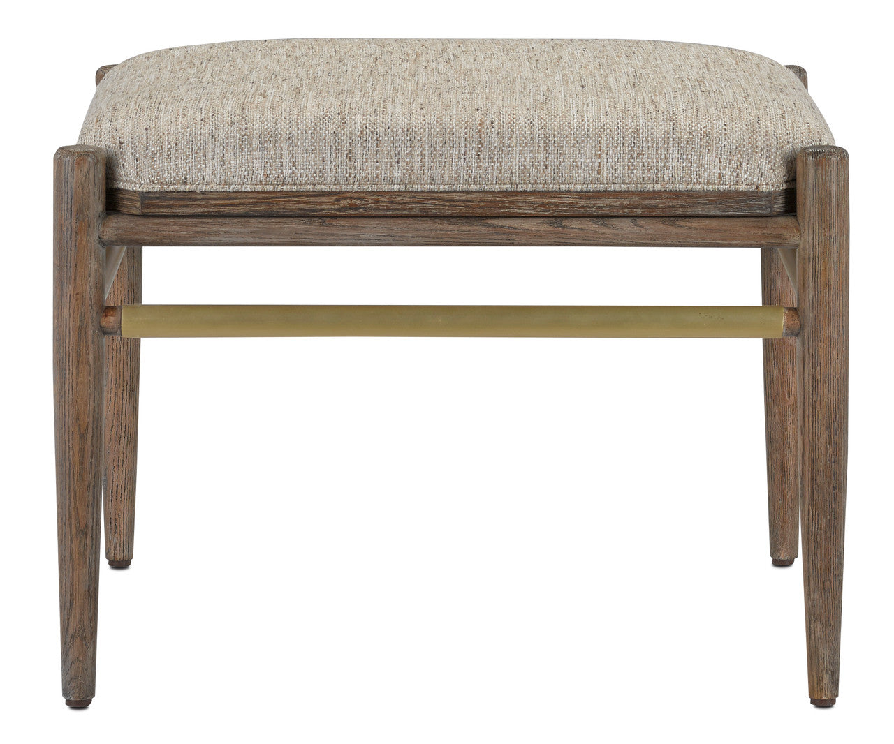 Currey & Co. Visby Light Pepper Ottoman, Calcutta Linen 7000-0282