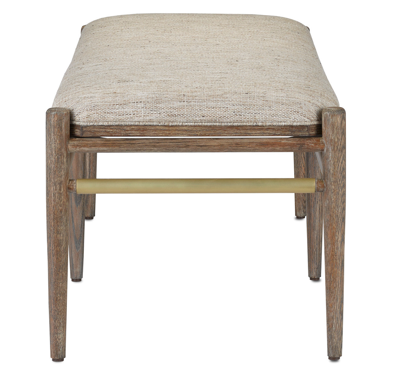 Currey & Co. Visby Light Pepper Bench, Calcutta Linen 7000-0302