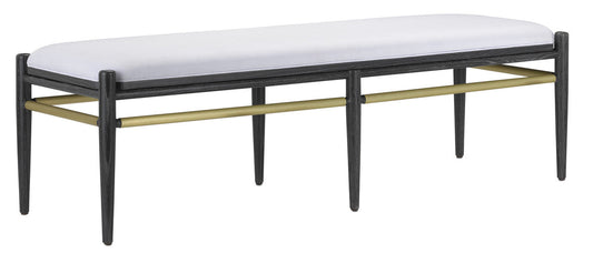 Currey & Co. Visby Muslin Black Bench 7000-0311