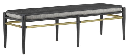 Currey & Co. Visby Black Bench, Arita Smoke 7000-0312