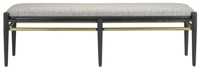 Currey & Co. Visby Black Bench, Arita Smoke 7000-0312