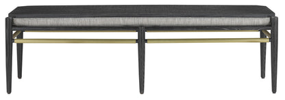 Currey & Co. Visby Black Bench, Arita Smoke 7000-0312