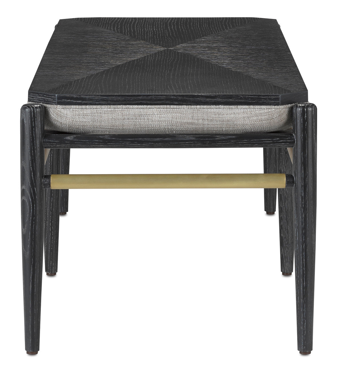 Currey & Co. Visby Black Bench, Arita Smoke 7000-0312