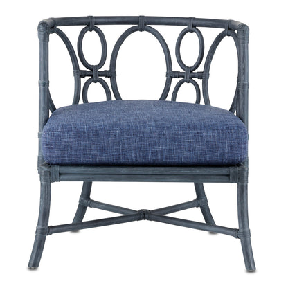 Currey & Co. Tegal Navy Chair, Finn Indigo 7000-0622