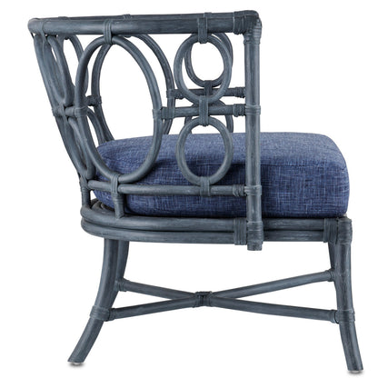 Currey & Co. Tegal Navy Chair, Finn Indigo 7000-0622