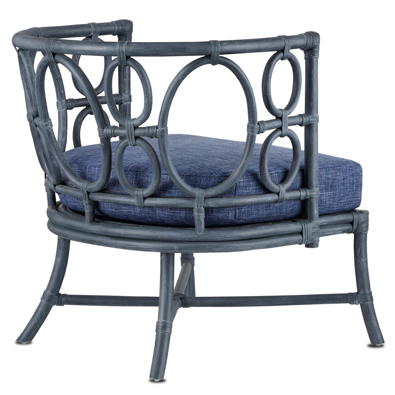 Currey & Co. Tegal Navy Chair, Finn Indigo 7000-0622