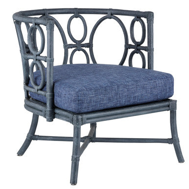 Currey & Co. Tegal Navy Chair, Finn Indigo 7000-0622