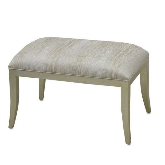 Currey & Co. Garson Silver Linen Ottoman 7000-0652