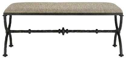 Currey & Co. Agora Bronze Bench, Calcutta Peppercorn 7000-0802