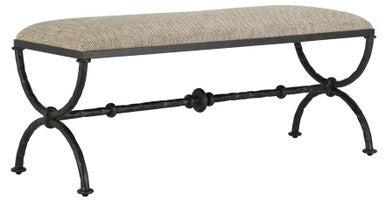 Currey & Co. Agora Bronze Bench, Calcutta Peppercorn 7000-0802