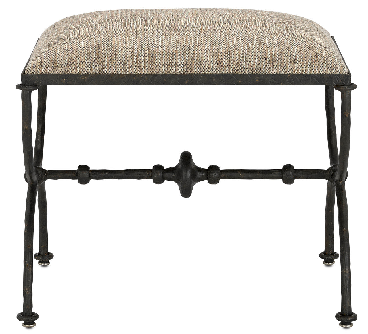 Currey & Co. Agora Bronze Ottoman, Calcutta Peppercorn 7000-0992