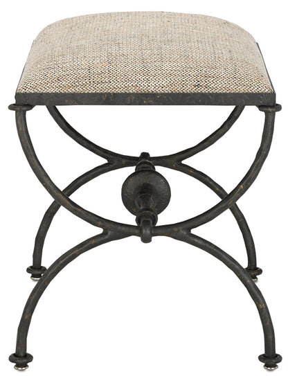 Currey & Co. Agora Bronze Ottoman, Calcutta Peppercorn 7000-0992