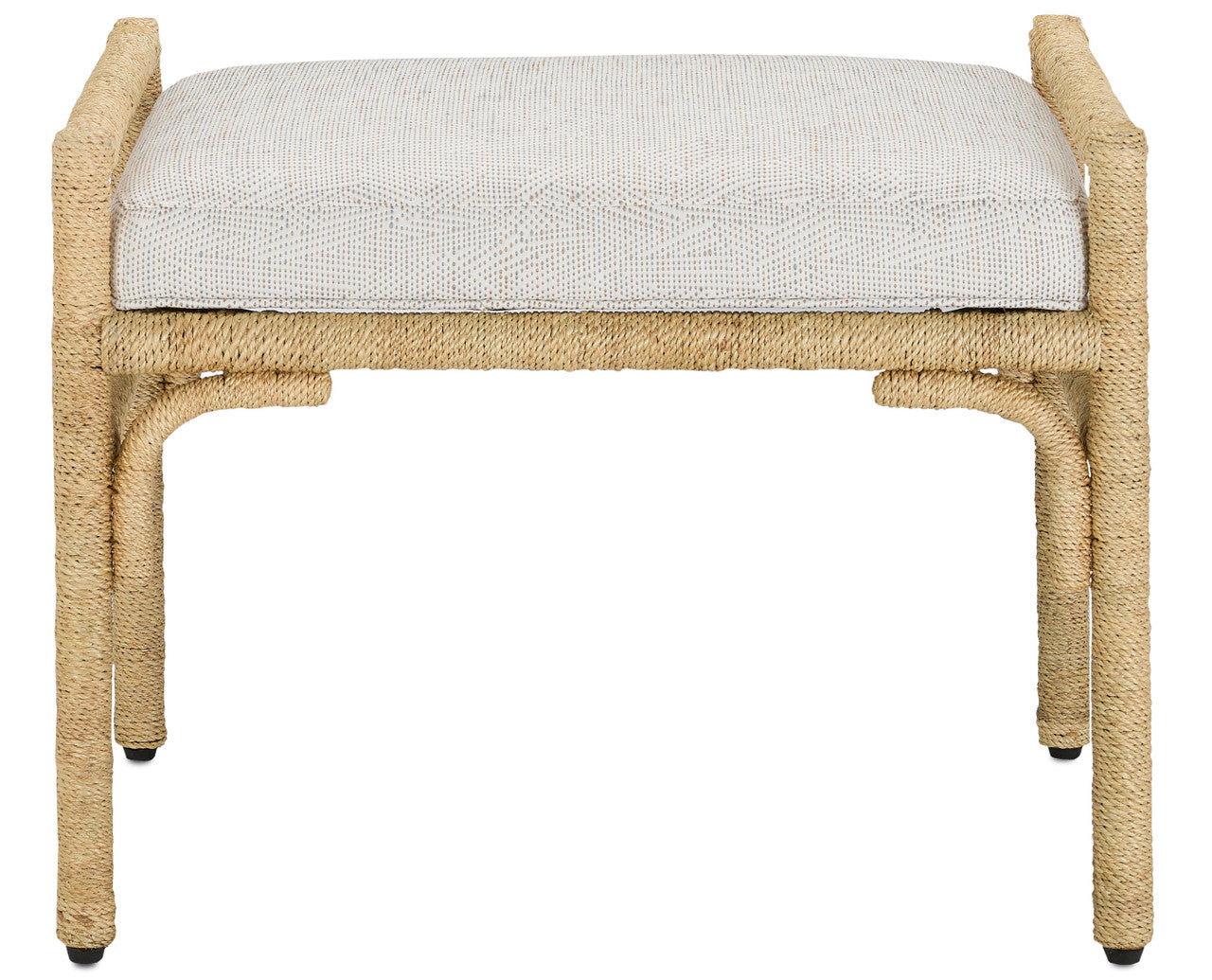 Currey & Co. Olisa Natural Ottoman, Rowann Pearl 7000-1162