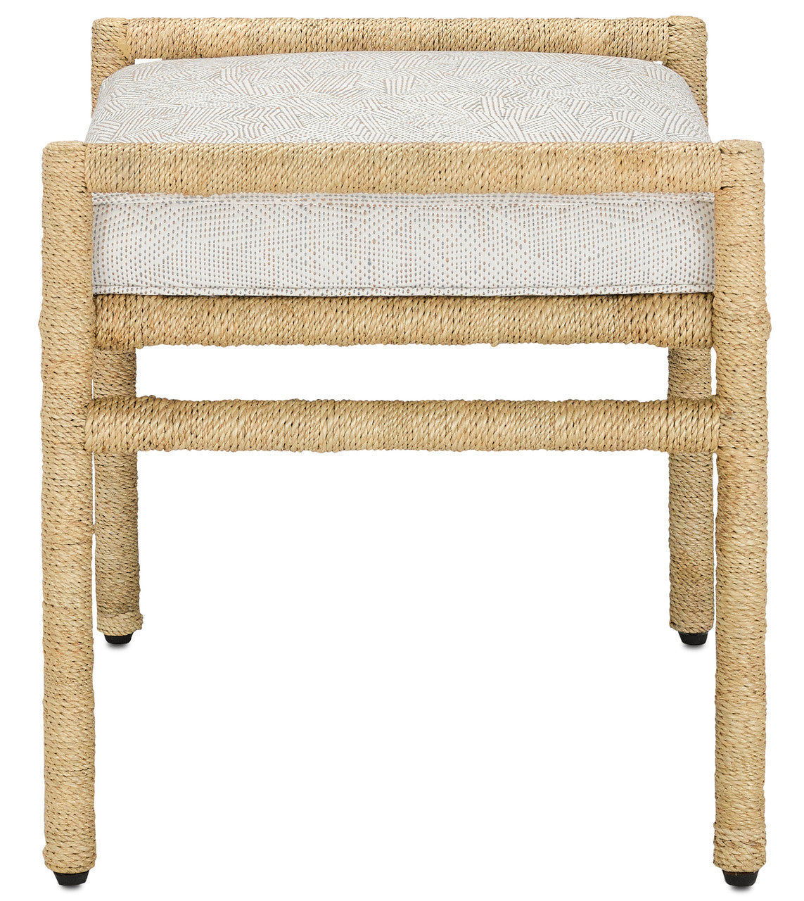 Currey & Co. Olisa Natural Ottoman, Rowann Pearl 7000-1162