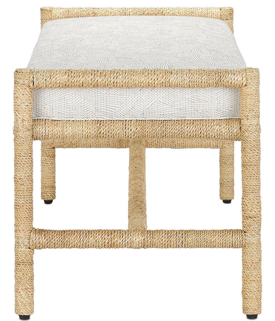 Currey & Co. Olisa Natural Bench, Rowann Pearl 7000-1172