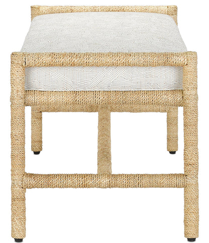 Currey & Co. Olisa Natural Bench, Rowann Pearl 7000-1172