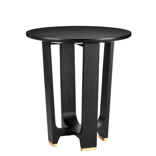 Currey & Co. 22" Blake Black Mindi Wood Accent Table 3000-0259