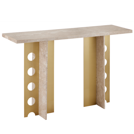 Currey & Co. 48" Selene Stone Console Table 4000-0182