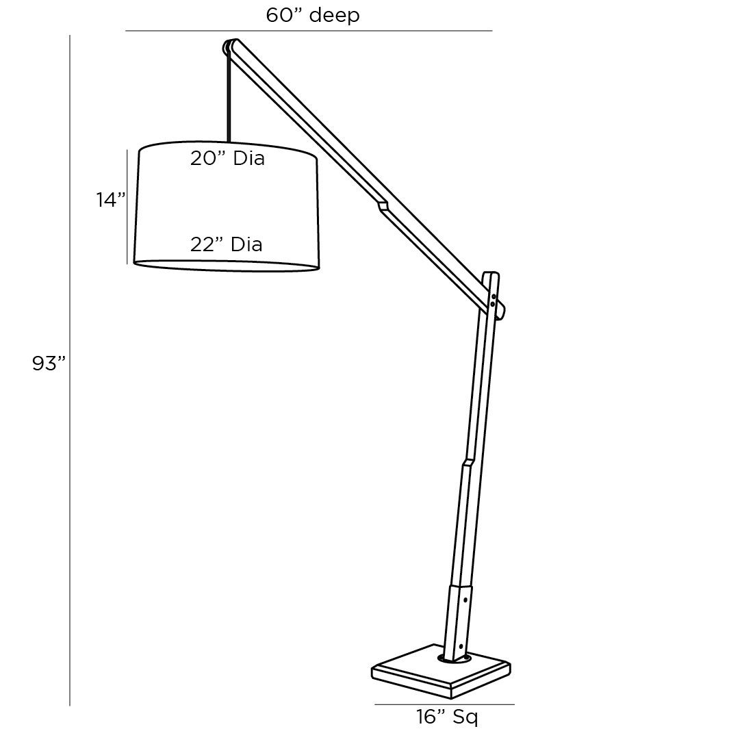 Arteriors Home Sarsa Adjustable Floor Lamp in Ebony Teak 75006-869