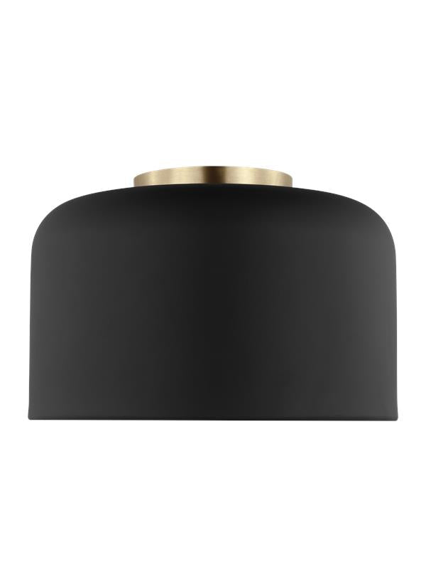 Visual Comfort Studio Studio Collection Malone Small Ceiling Flush Mount in Midnight Black 7505401-112