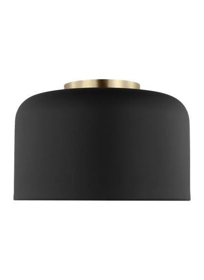 Visual Comfort Studio Studio Collection Malone Small Ceiling Flush Mount in Midnight Black 7505401-112