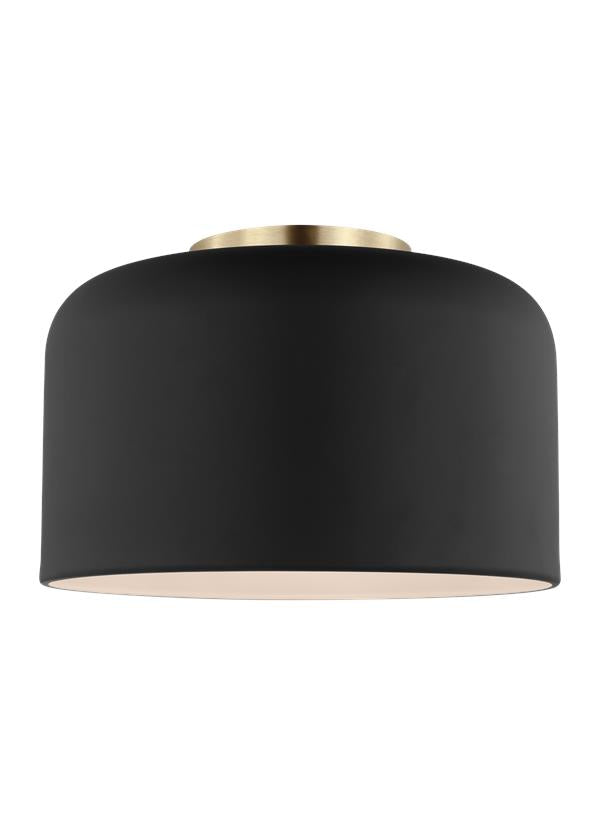 Visual Comfort Studio Studio Collection Malone Small Ceiling Flush Mount in Midnight Black 7505401-112