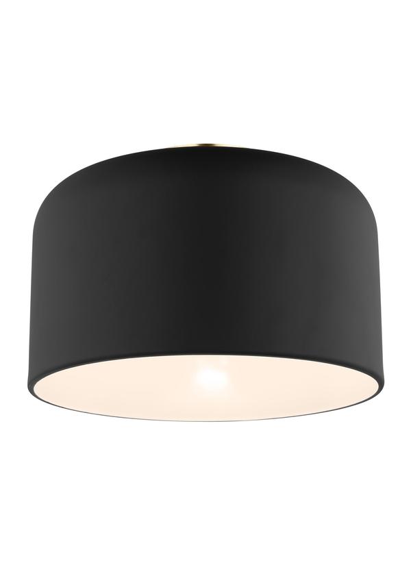 Visual Comfort Studio Studio Collection Malone Small Ceiling Flush Mount in Midnight Black 7505401-112