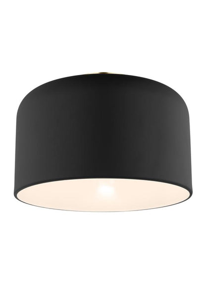 Visual Comfort Studio Studio Collection Malone Small Ceiling Flush Mount in Midnight Black 7505401-112