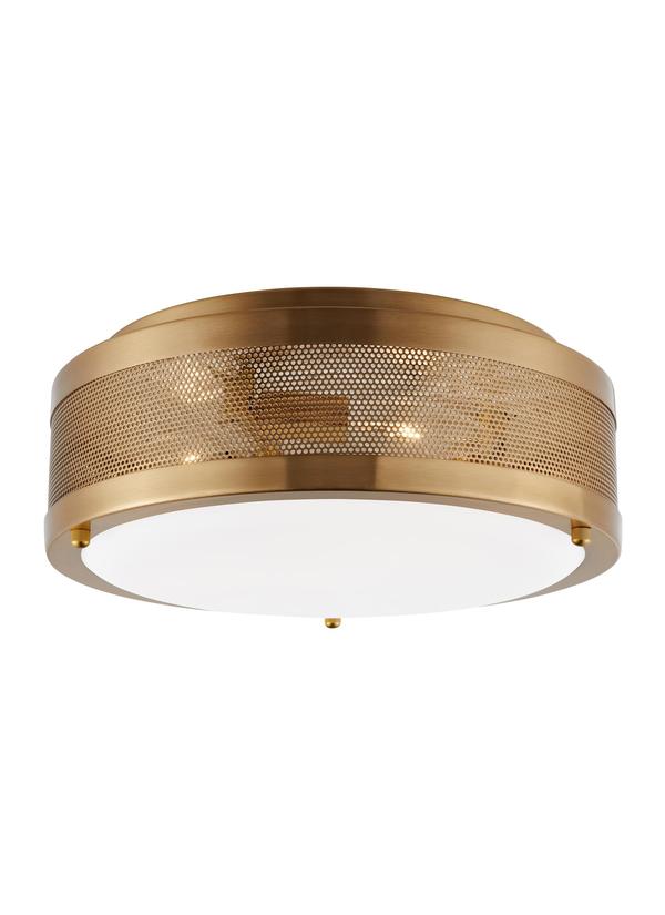 Visual Comfort Studio Studio Collection Vander Medium Ceiling Flush Mount in Satin Brass 7532003EN-848