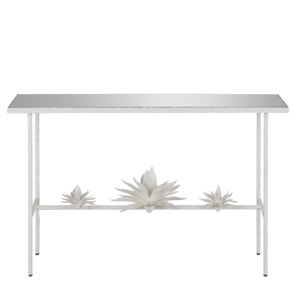 Currey & Co. Sisalana White Console Table 4000-0167