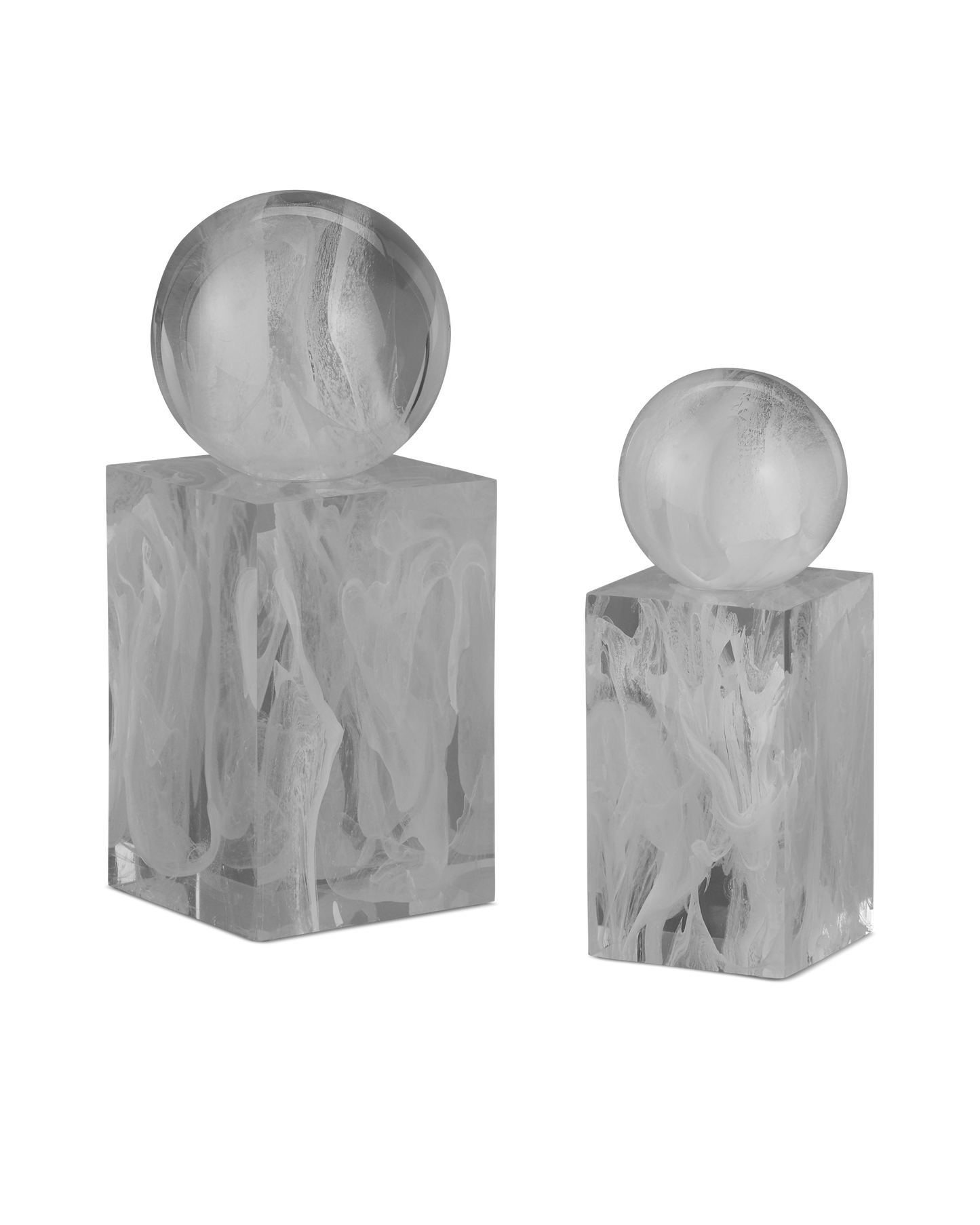 Currey & Co. Nova White Objects Set of 2 1200-0908