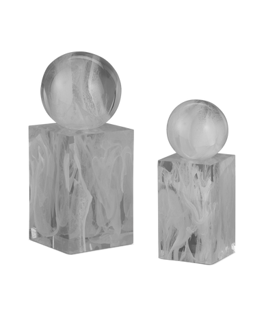 Currey & Co. Nova White Objects Set of 2 1200-0908