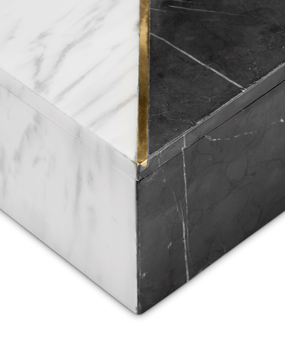 Currey & Co. Deena Black & White Marble Box 1200-0652