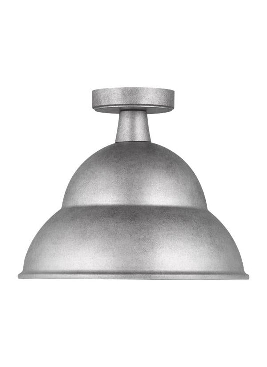 Visual Comfort Studio Sean Lavin Barn Light One Light Outdoor Flush Mount in Weathered Pewter 7836701-57