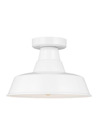 Visual Comfort Studio Sean Lavin Barn Light One Light Outdoor Flush Mount in White 7837401-15