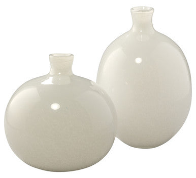 Jamie Young Minx Vases in White Glass (Set of 2) 7MINX-VAWH