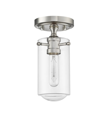 Z-Lite Delaney 1 Light Flush Mount in Brushed Nickel 471F1-BN