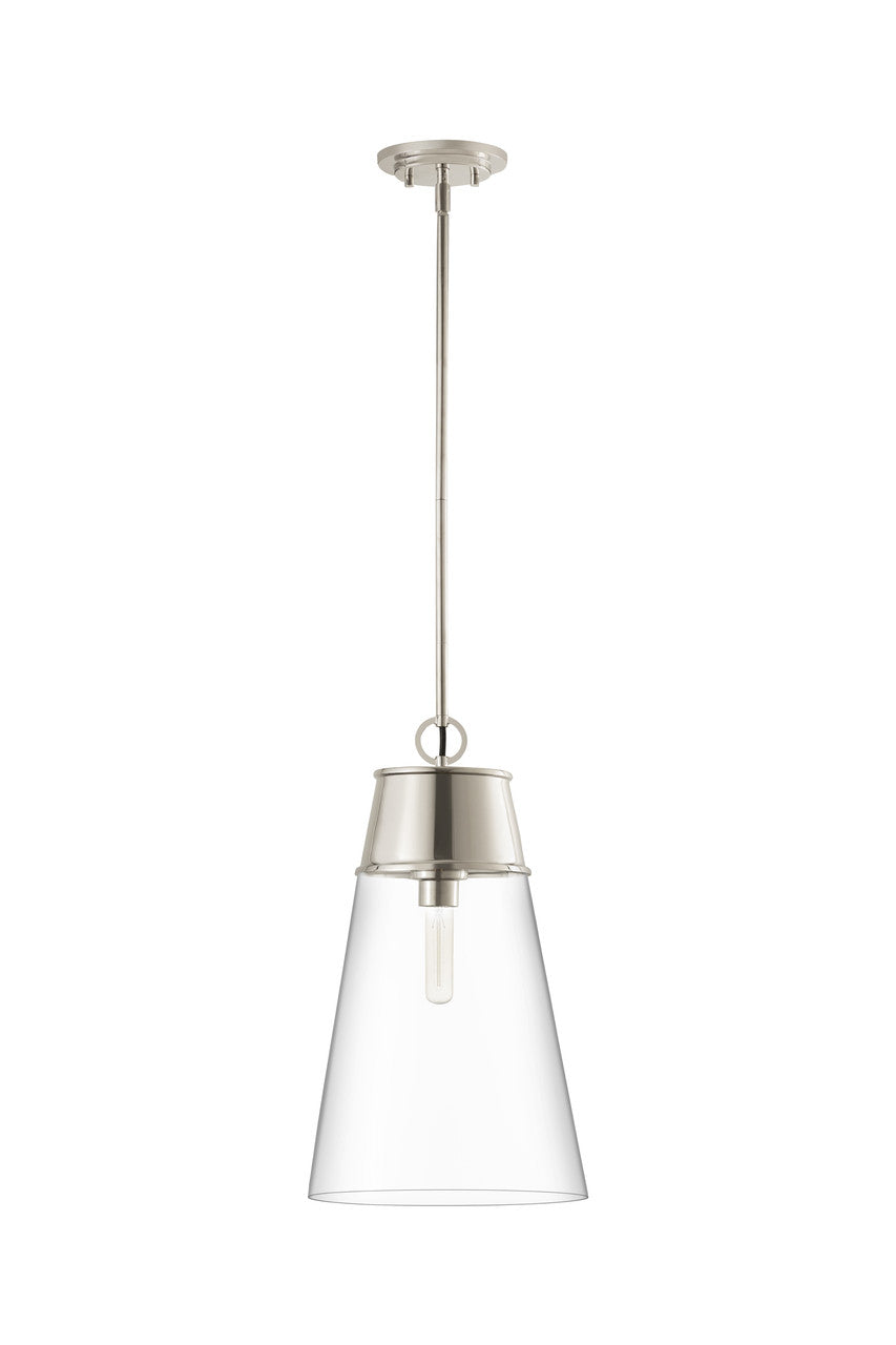 Z-Lite Wentworth 1 Light Pendant in Polished Nickel 2300P12-PN