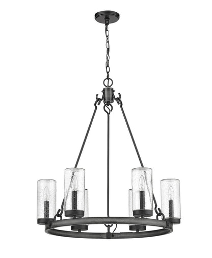 Z-Lite Marlow 6 Light Outdoor Chandelier in Ashen Barnboard 589-6ABB