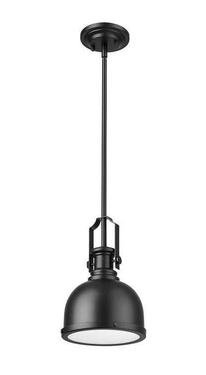 Z-Lite Melange 1 Light Pendant in Matte Black 725MP-MB