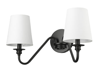 Z-Lite Gianna 2 Light Wall Sconce in Matte Black 7509-2S-MB