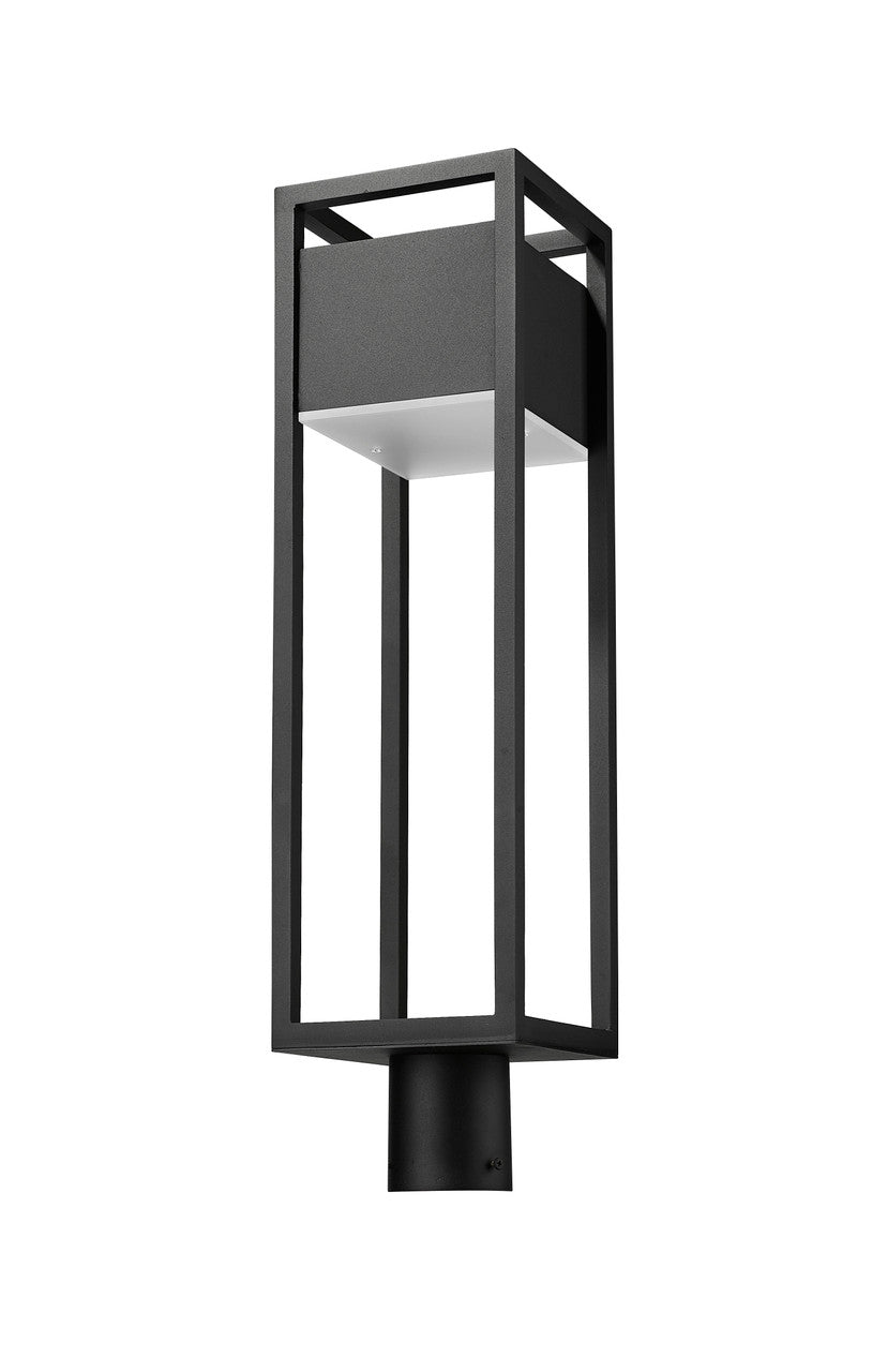 Z-Lite Barwick 1 Light Outdoor Post Mount Fixture in Black 585PHBR-BK-LED