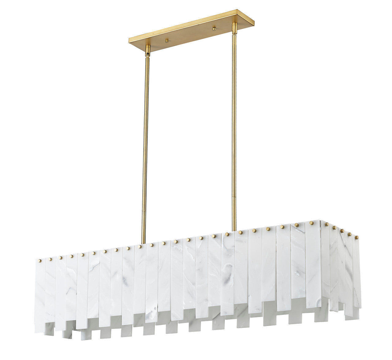 Z-Lite Viviana 7 Light Linear Chandelier in Rubbed Brass 345-49L-RB