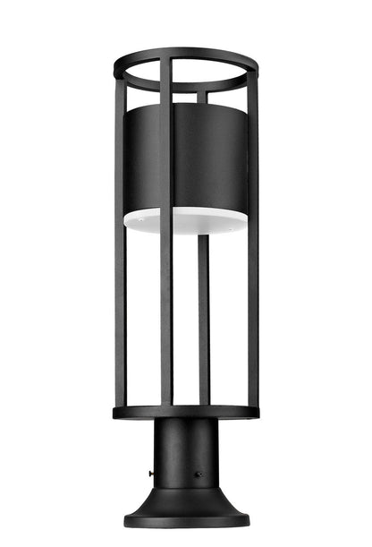 Z-Lite Luca 1 Light Outdoor Pier Mounted Fixture in Black 517PHM-553PM-BK-LED