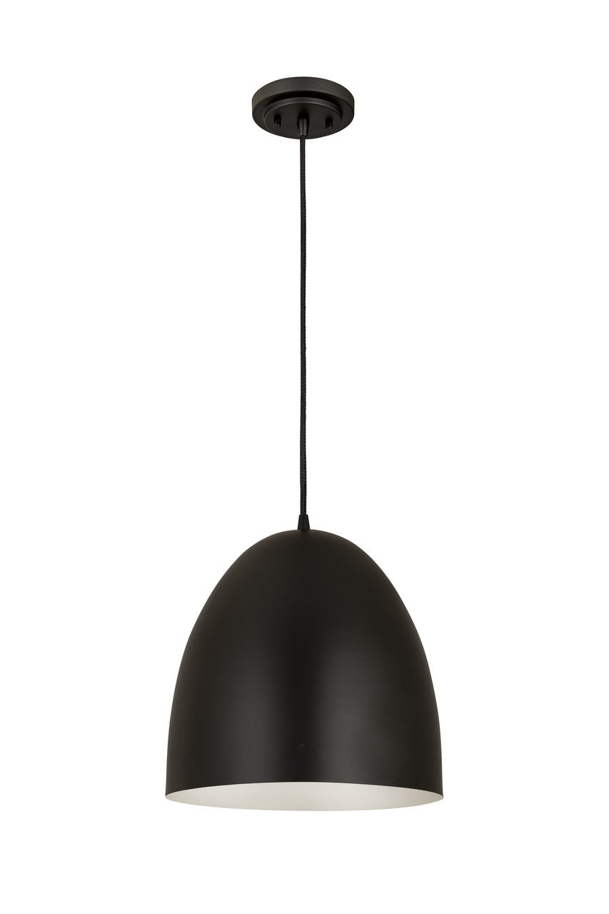 Z-Lite Z-Studio 1 Light Pendant in Satin Black 6012P12-SBK