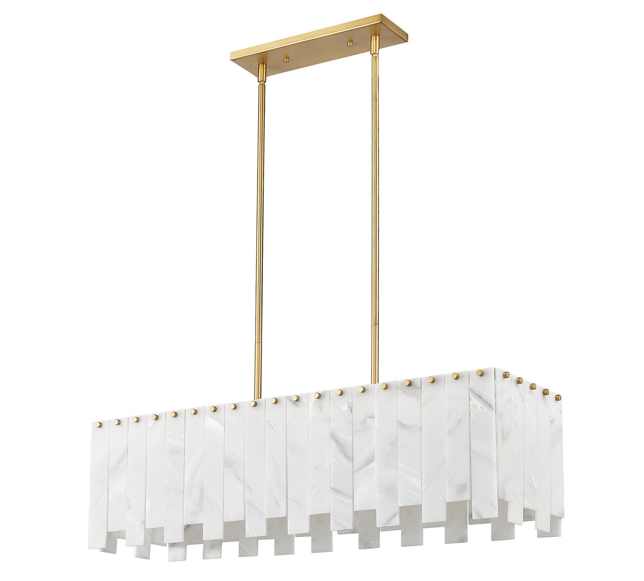 Z-Lite Viviana 5 Light Linear Chandelier in Rubbed Brass 345-40L-RB