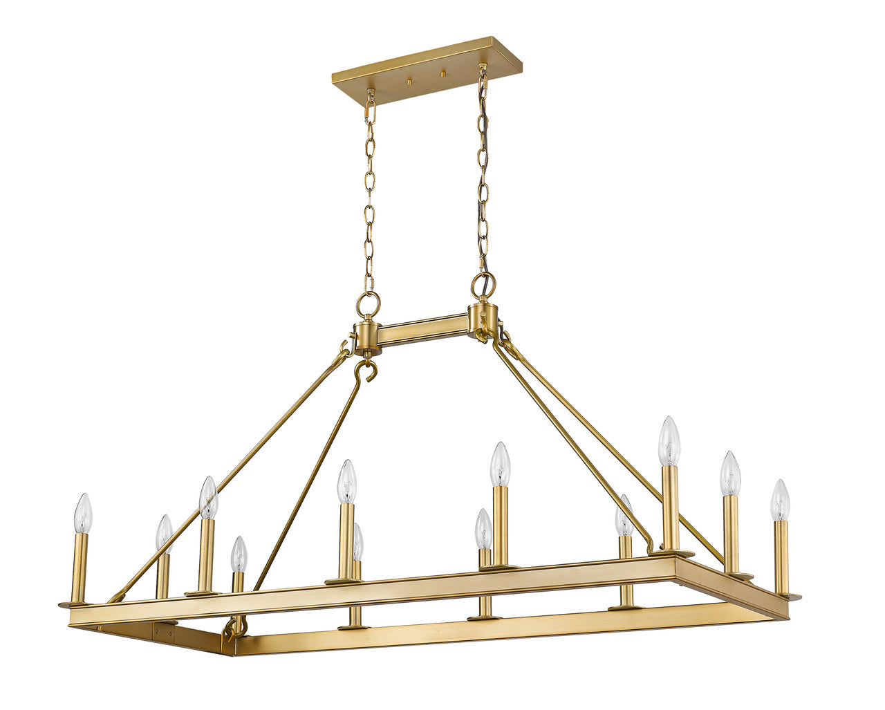 Z-Lite Barclay 12 Light Linear Chandelier in Olde Brass 482-12L-OBR