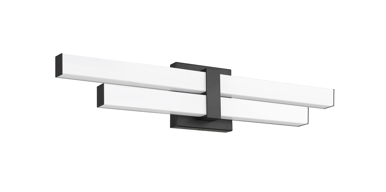 Z-Lite Zane 2 Light Vanity in Matte Black 1008-25W-MB-LED