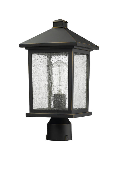 Z-Lite Portland 1 Light Outdoor Post Mount Fixture in Oil Rubbed Bronze 531PHMR-ORB