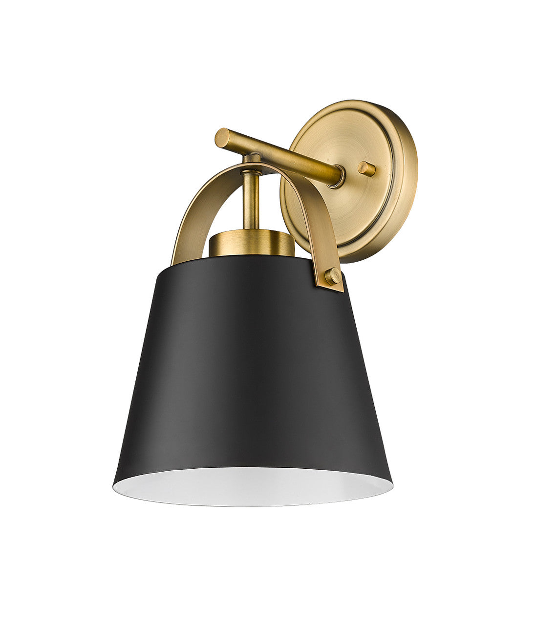 Z-Lite Z-Studio 1 Light Wall Sconce in Matte Black + Heritage Brass 726-1S-MB+HBR